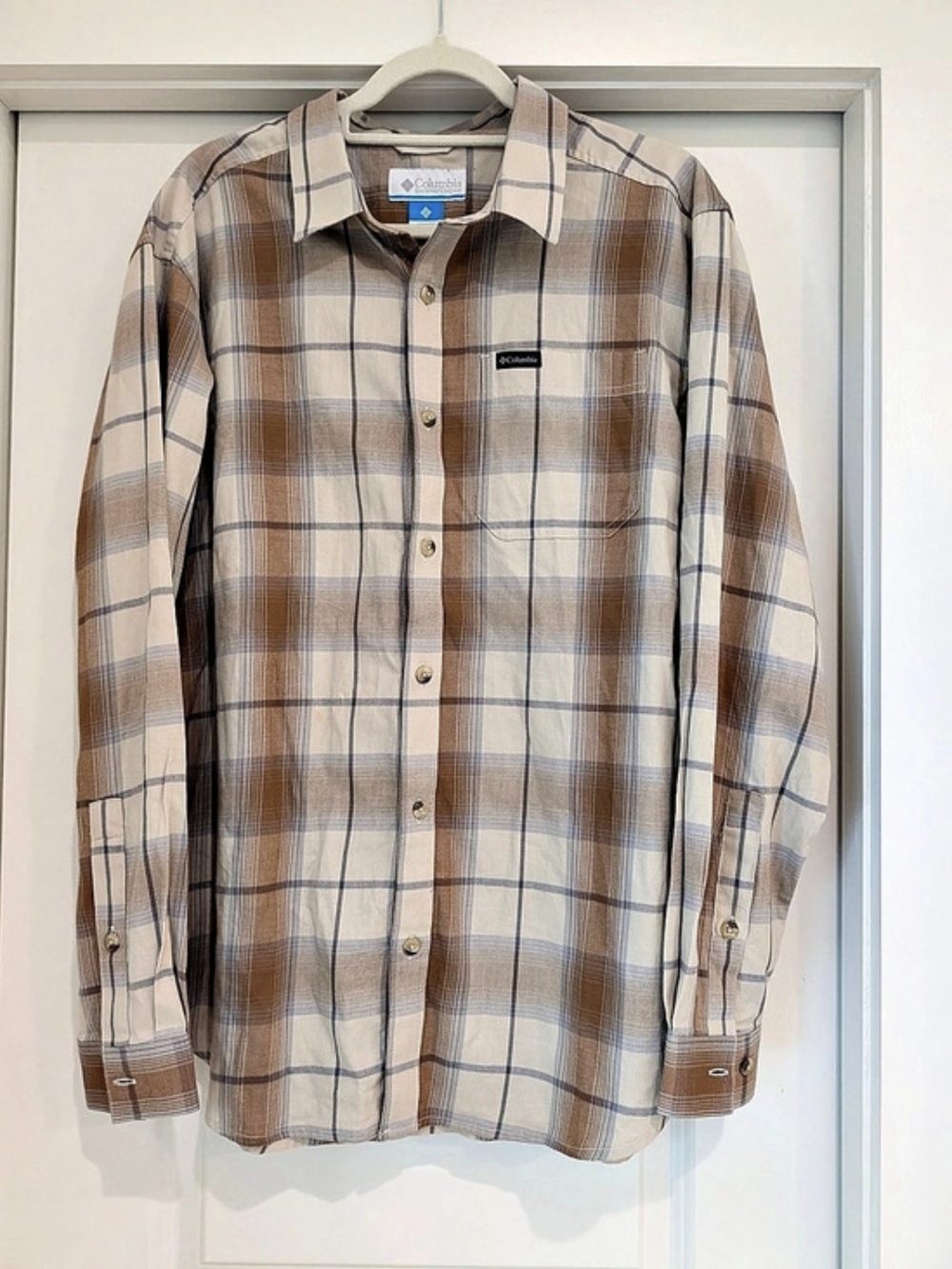 Columbia Silver Ridge Utility Lite Plaid Long-Sleeve Shirt Brown & Beige Large
